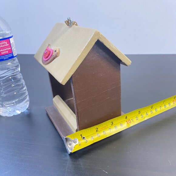 Vintage Hut Bird Feeder, Yard and Garden Decor, Small Wooden Cage, Beautiful Han - Picture 5 of 10